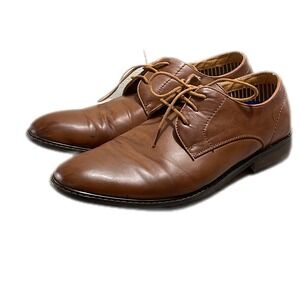David Stone Mens Cognac Brown Derby Dress Shoes 050520 Size 9